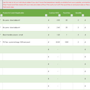 Stationery Benchmarking - simple
