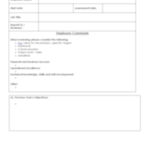 Employee Annual Appraisal