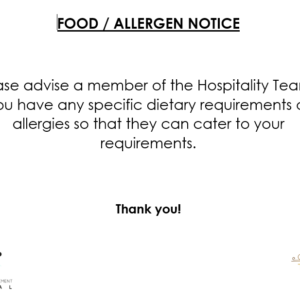 Food Allergen Event Signage / Disclaimer