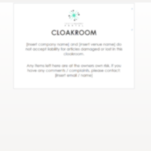 Cloakroom Notice and Disclaimer