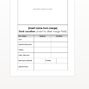 Desk Move Check Sheet (Format 1)