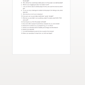 Fit-Out Queries - Contractor Tender