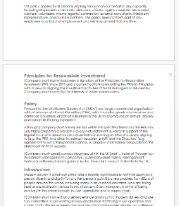 Modern Slavery Act Policy and Statement
