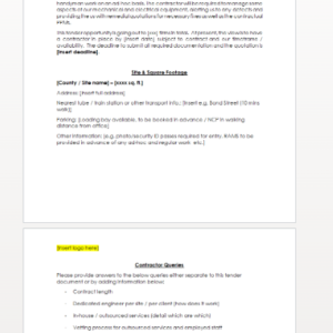 Office M&E Services Tender Template
