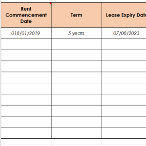Lease or Serviced Office Tracker