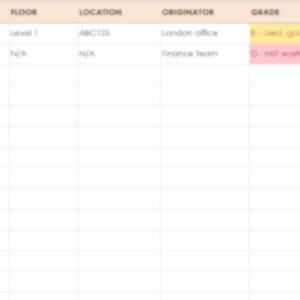 Asset Tracking Sheet